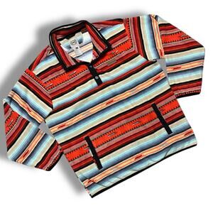 Cinch Southwestern Stripe Pullover Fleece T-Snap Synchilla Style Western XL
